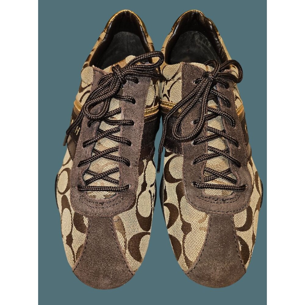 Coach Jayme Signature Canvas Suede Lace Up Oxford Sneaker Women Size 7M - Picture 5 of 16